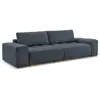 Canapé droit convertible coffre ANAKIN tissu bouclette bleu foncé   BO...