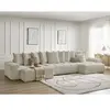 Canapé panoramique convertible coffre ANAKIN tissu texturé beige   BOB...