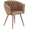 Lot de 2 fauteuils de table CHARLOTTE Tissu texturé marron clair   BOBOCHIC