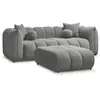 Bobochic canapé droit fixe 3 places denver avec pouf gris clair DENVER