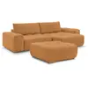 Canapé d'angle convertible réversible coffre ANAKIN tissu bouclette av...
