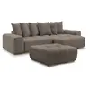 Canapé d'angle convertible réversible coffre ANAKIN tissu bouclette av...