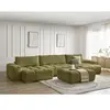 Canapé panoramique fixe ANAKIN tissu texturé avec pouf vert   BOBOCHIC...
