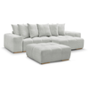 Canapé d'angle réversible ANAKIN tissu texturé avec pouf gris clair  r...