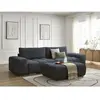 Canapé droit convertible coffre ANAKIN tissu bouclette avec pouf bleu ...