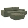 Canapé d'angle convertible réversible coffre ANAKIN tissu bouclette av...