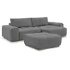 Canapé d'angle réversible ANAKIN tissu bouclette avec pouf gris foncé ...