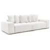 Canapé droit convertible coffre ANAKIN tissu bouclette blanc   BOBOCHI...