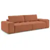 Canapé droit convertible coffre ANAKIN tissu bouclette orange   BOBOCH...