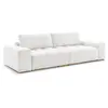 Canapé droit convertible coffre ANAKIN tissu bouclette blanc   BOBOCHI...