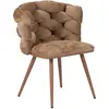 Bobochic lot de 2 chaises chloe tissu texturé marron clair CHLOE