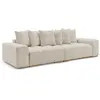 Canapé droit convertible coffre ANAKIN tissu bouclette beige   BOBOCHI...