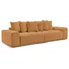 Canapé droit convertible coffre ANAKIN tissu bouclette jaune   BOBOCHI...