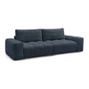 Canapé droit fixe 3 places ANAKIN tissu texturé bleu foncé   BOBOCHIC