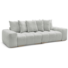 Canapé droit fixe 3 places ANAKIN tissu texturé gris clair   BOBOCHIC