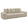 Canapé droit fixe 3 places ANAKIN tissu texturé beige   BOBOCHIC