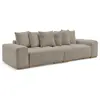 Canapé droit convertible coffre ANAKIN tissu bouclette taupe   BOBOCHI...
