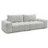Canapé droit fixe 3 places ANAKIN tissu texturé gris clair   BOBOCHIC