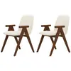 Lot de 2 chaises de table PAGNOL placage chêne massif et tissu bouclet...