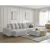 Canapé panoramique convertible coffre ANAKIN tissu bouclette avec pouf...