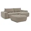 Canapé d'angle convertible réversible coffre ANAKIN tissu bouclette av...