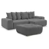 Canapé d'angle convertible réversible coffre ANAKIN tissu bouclette av...