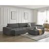 Canapé panoramique convertible coffre ANAKIN tissu bouclette avec pouf...
