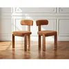 Lot de 2 chaises TANYA chêne massif et tissu texturé orange BOBOCHIC