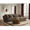 Bobochic canapé d'angle fixe luigi tissu lisse taupe angle droit LUIGI