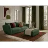 Bobochic - Canapé Droit Fixe 3 Places Luigi Tissu Lisse Avec Pouf Vert