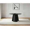 Table à manger ronde GASTON 120 cm placage chêne noir   BOBOCHIC