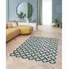 Tapis poils ras ISAURE motif abstrait bleu 200x290  BOBOCHIC
