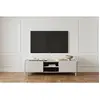 Meuble TV 1 porte 1 tiroir 170 cm ANYRA pieds en bois massif beige   B...