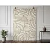 Tapis tissé plat KAEL motif abstrait marron 200x290  BOBOCHIC