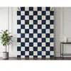 Tapis poils ras GAELLE motif damier bleu 120x170  BOBOCHIC