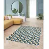 Tapis poils ras ISAURE motif abstrait bleu 120x170  BOBOCHIC