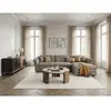 Bobochic - Canapé D'Angle Fixe Marble Tissu Chiné Angle Droit Taupe
