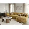 Bobochic - Canapé D'Angle Fixe Marble Tissu Chiné Angle Droit Jaune