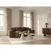 Bobochic - Canapé Droit Fixe 2 Places Nevada Tissu Chenille   Marron