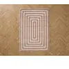 Tapis poils longs LYZZO motif graphique beige 160x230  BOBOCHIC