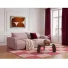 Canapé droit fixe 3 places assise profonde TWINY tissu lisse rose   BO...
