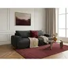 Canapé droit fixe 3 places assise profonde TWINY tissu lisse gris fonc...