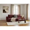 Canapé droit fixe 3 places assise profonde TWINY tissu lisse rouge   B...
