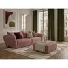 Bobochic - Canapé Droit Fixe 3 Places Luigi Tissu Lisse Avec Pouf Rose