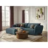 Bobochic canapé d'angle fixe luigi tissu lisse bleu angle gauche LUIGI
