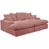 Canapé 3 places Loveseat NEVADA gros côtelé doux rose   BOBOCHIC 3 pla...