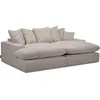Canapé 3 places causeuse avec assise profonde NEVADA tissu lisse beige...