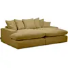Canapé 3 places causeuse avec assise profonde NEVADA tissu lisse jaune...