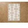Tapis poils longs CHINO motif abstrait beige 200x290  BOBOCHIC
