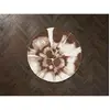 Tapis rond poils longs MOCCA motif abstrait    BOBOCHIC